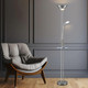 Mother And Child LED Floor Lamp In Satin Chrome With Wireless Charger 3000K 18W/5W Mother And Child LED Floor Lamp In Satin Chrome With Wireless Charger 3000K 18W/5W